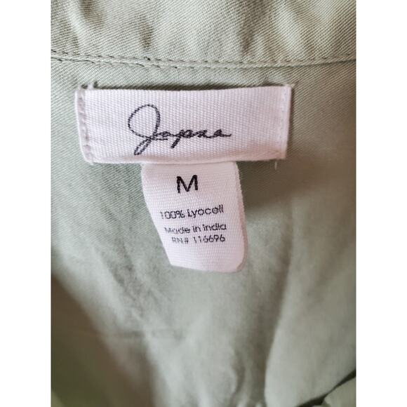 Japna Sage Green Elastic Waist Shirt Dress, Medium - Picture 5 of 5